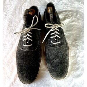 Cole Haan Zerogrand Gray Washed Suede Wingtip Brogue Men's Size 11 M Shoe‎